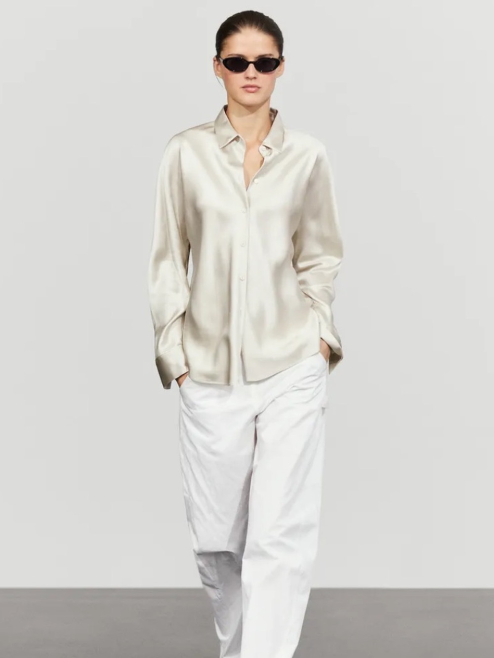 Zara satin button down